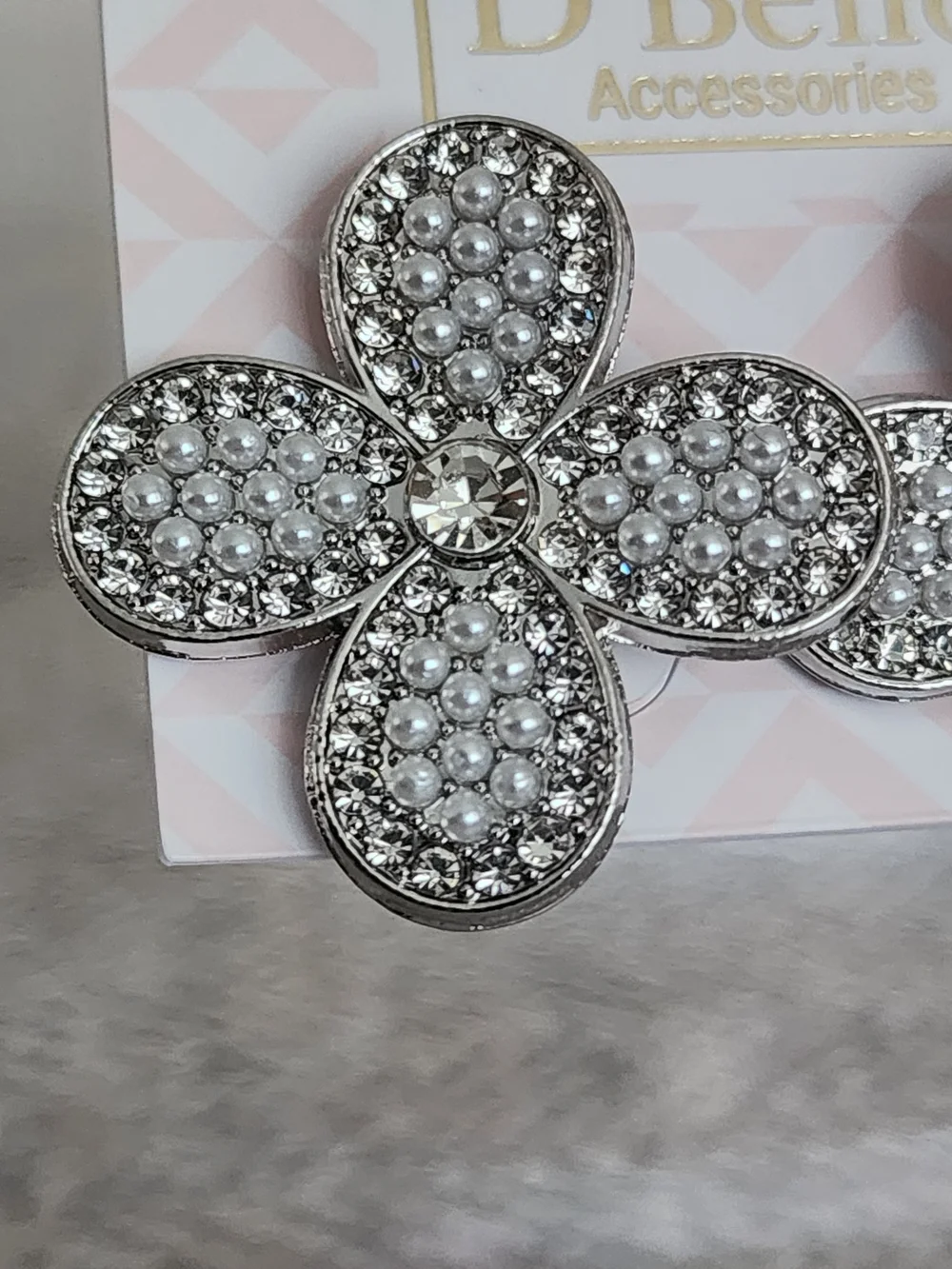 D'Bello Silver Crystal Flower Earrings